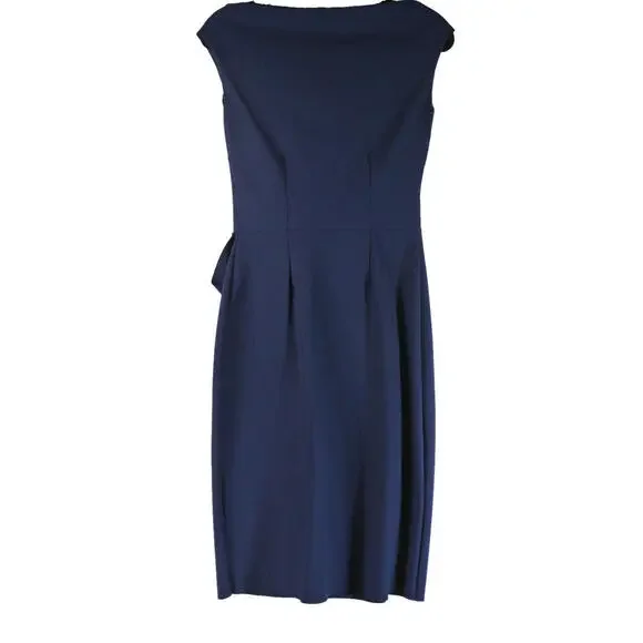NEW, Chiara Boni Melania Short Off-The-Shoulder Dress Blue Notte SZ 48 #MD0136
